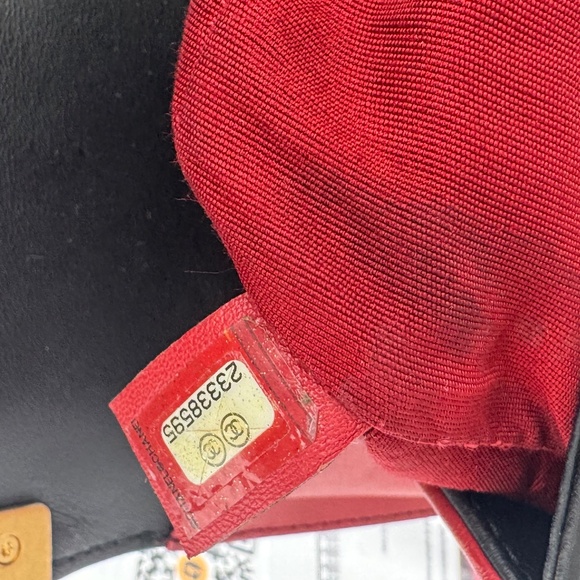 Chanel 23-Series Black Trim & Red Lambskin Flap Bag with Chain Trim – Gold Hard - Picture 7 of 9